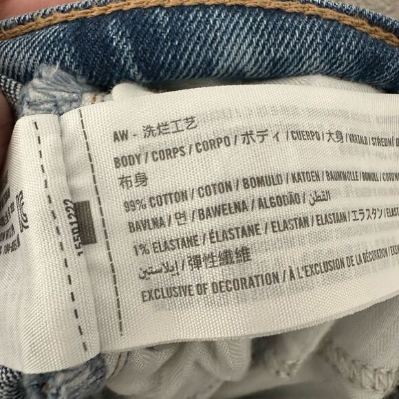 Abercrombie and Fitch Ultra High Rise Ankle Straight Jean Dark Wash Distressed - Picture 7 of 7